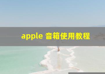 apple 音箱使用教程